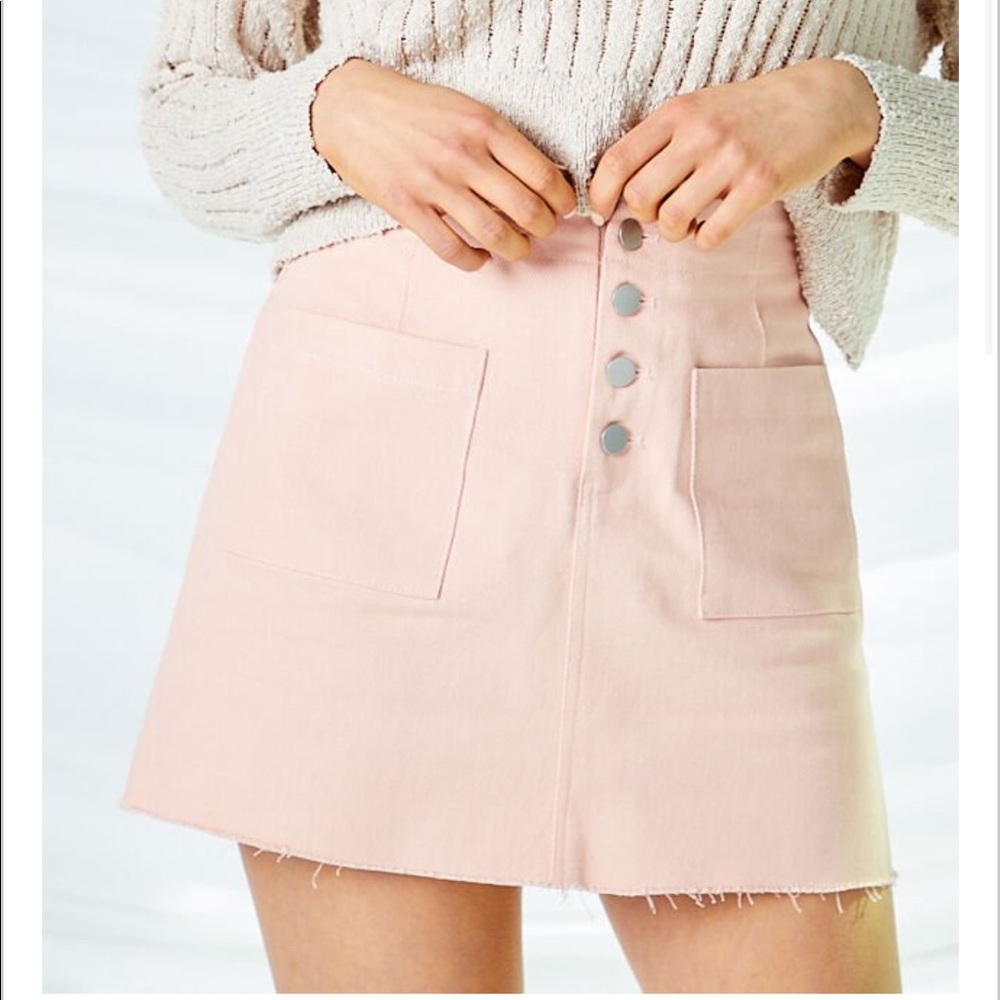 light pink jean skirt